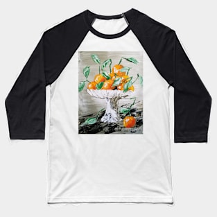 Oranges Art, Fruit Artwork, Vintage Fruit Print, Still Life, modern impressionism, cool textured art, oranges tote, oranges handbag, oranges case Baseball T-Shirt